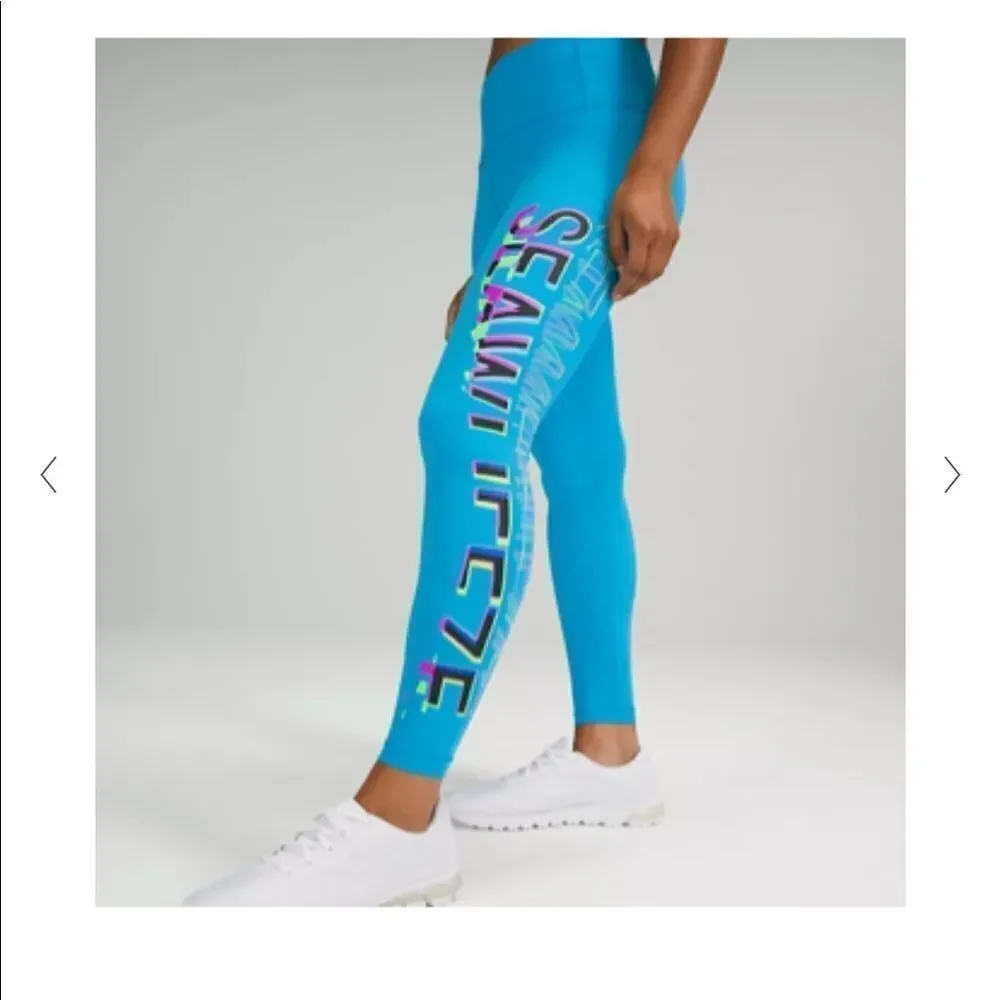 NWT New LULULEMON Speed Wunder Under Tight Seawheeze Turquoise Blue Logo 6
